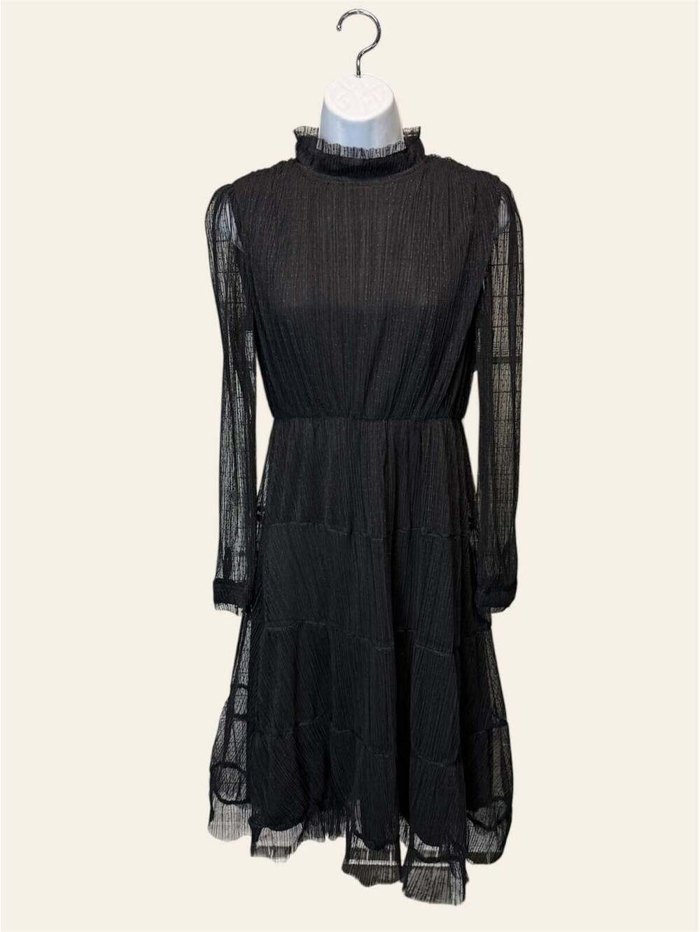 English Dot Black Dress